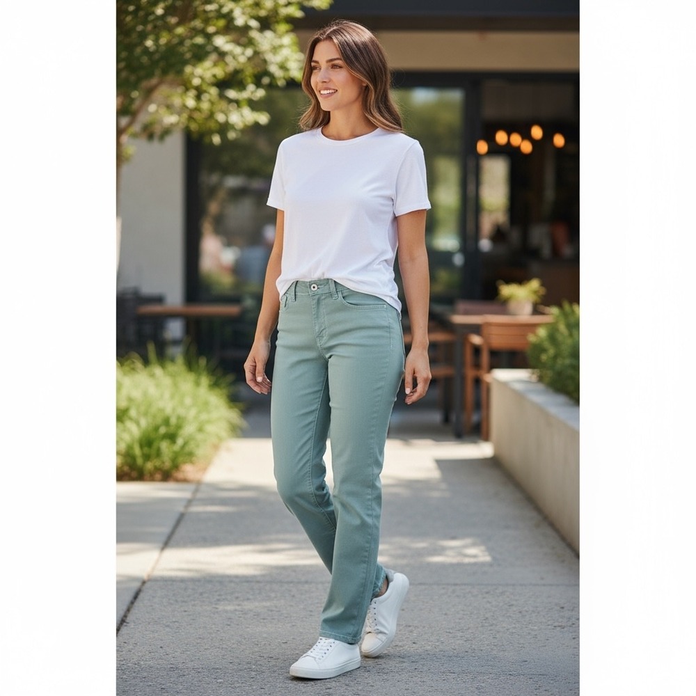 Marmot Women's Size 8 Teal Straight Leg Pants Outdoor Casual Everyday Wear